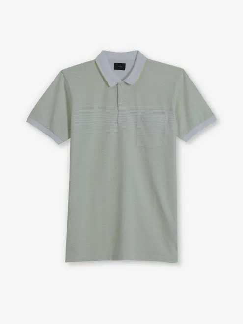 ALLEN SOLLY pista green printed cotton t-shirt