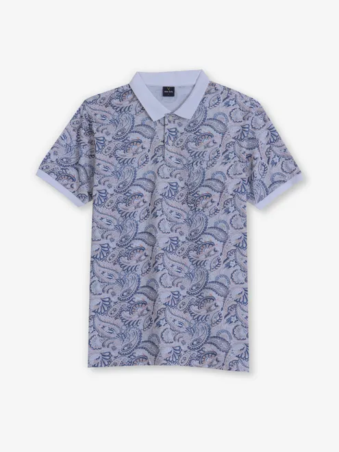ALLEN SOLLY printed beige and navy t-shirt