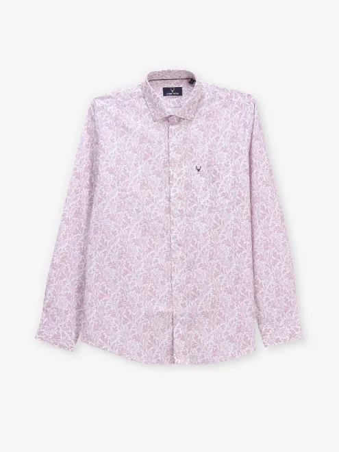 ALLEN SOLLY printed cute pink casual shirt