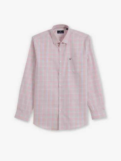 ALLEN SOLLY printed peach shirt for men