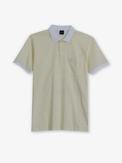 ALLEN SOLLY yellow printed cotton t-shirt