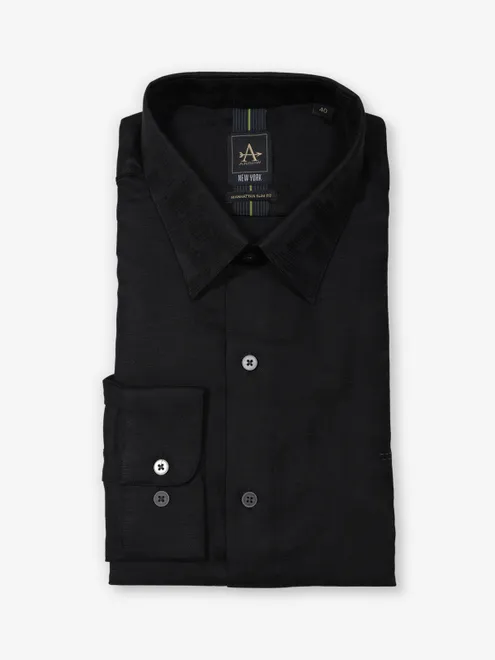 ARROW black plain formal wear shirt
