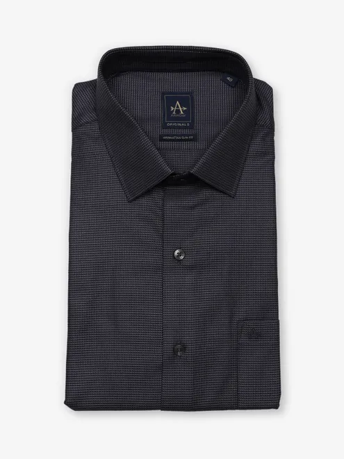 ARROW dark grey textred cotton shirt