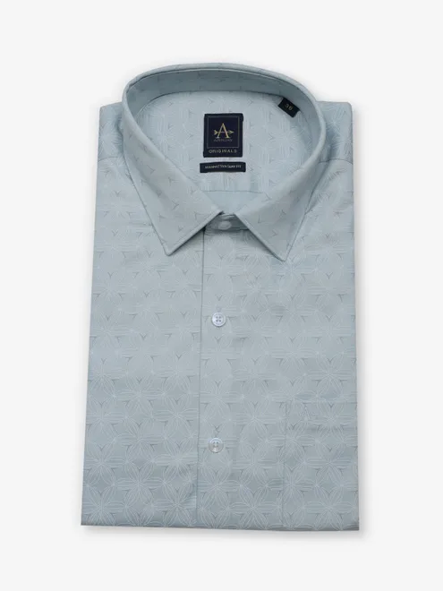 ARROW light green printed cotton shirt