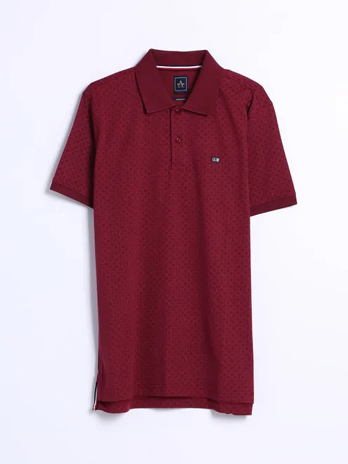 Arrow maroon printed half sleeve t shirt