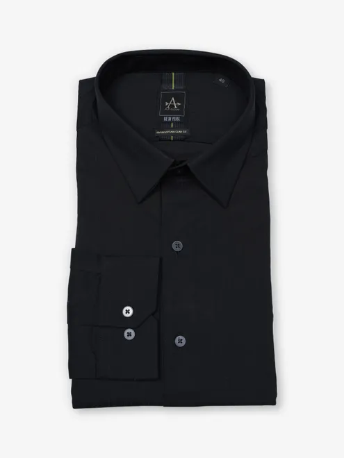 ARROW plain black cotton shirt