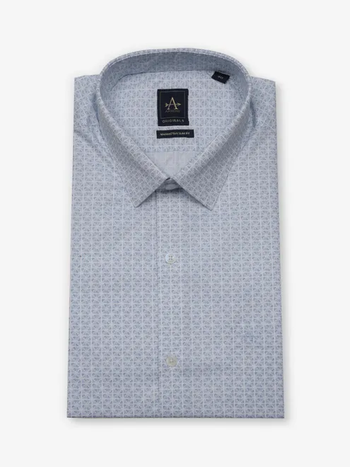 ARROW printed blue cotton shirt