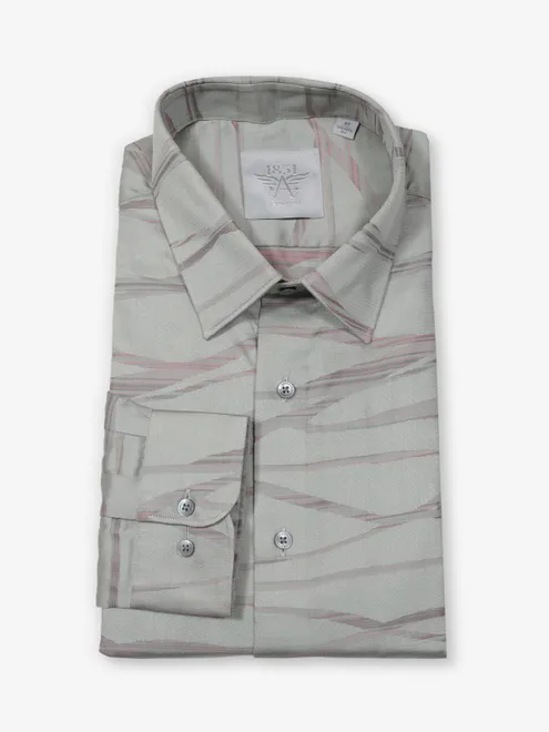 ARROW printed grey slim fit formal shirt