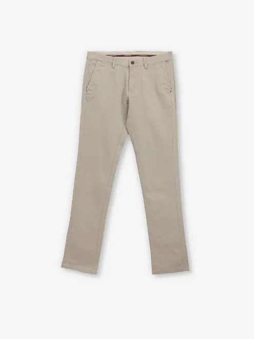 ARROW solid khaki cotton trouser