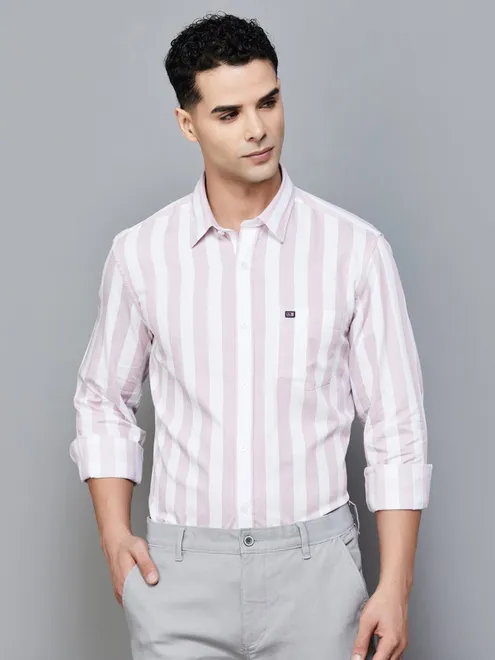 ARROW SPORT striped pink casual shirt for men