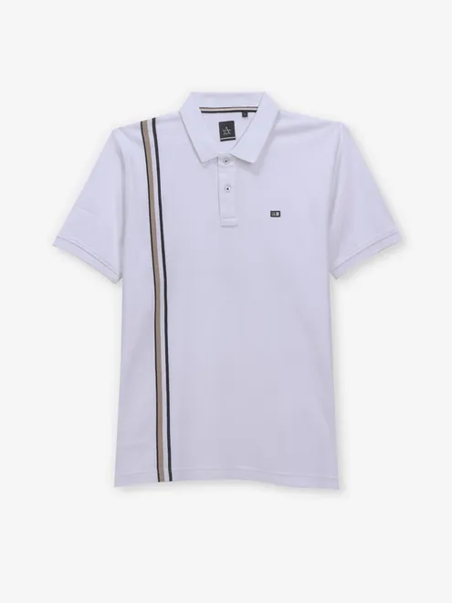 ARROW white cotton polo t-shirt for men