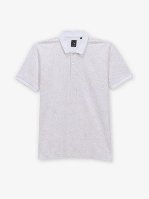 ARROW white printed cotton t-shirt