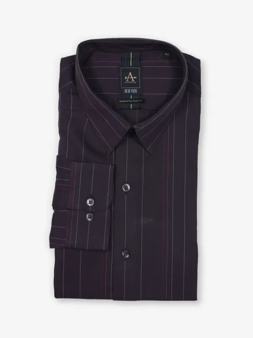 ARROW wine stripe cotton shirt