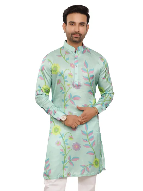 Attractive mint green printed kurta