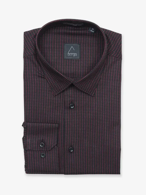 Avega black texture cotton shirt