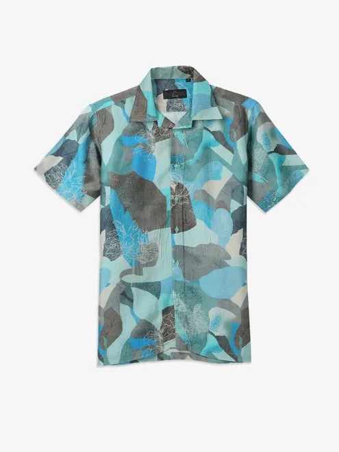 AVEGA blue printed casual shirt