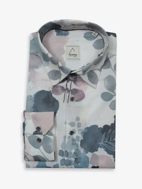 AVEGA cotton white printed shirt