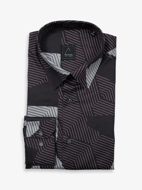 AVEGA navy cotton printed shirt