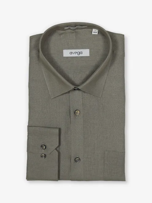 AVEGA olive linen shirt for men
