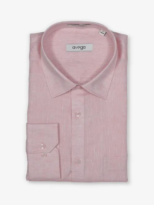 AVEGA pink plain linen shirt for men
