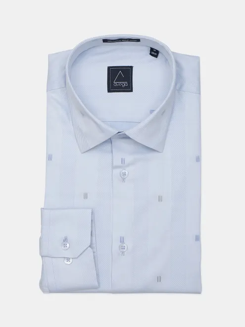 Avega powder blue cotton printed shirt