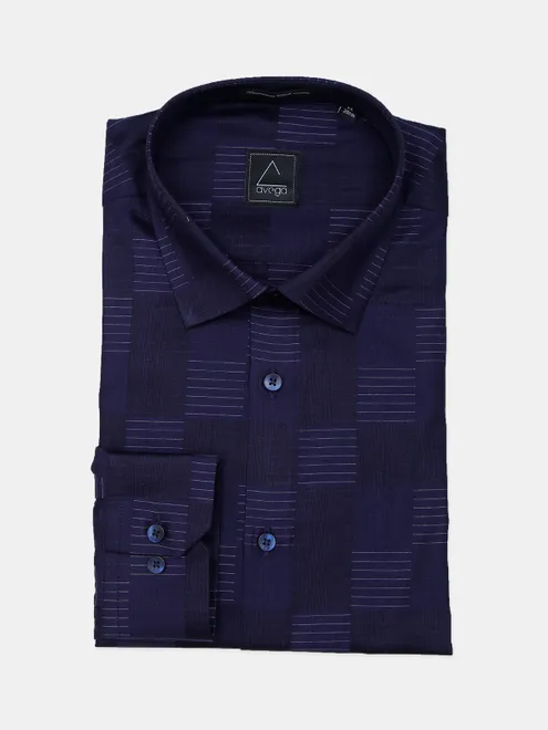 Avega royal blue cotton shirt for men