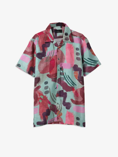 AVEGA sea green printed shirt
