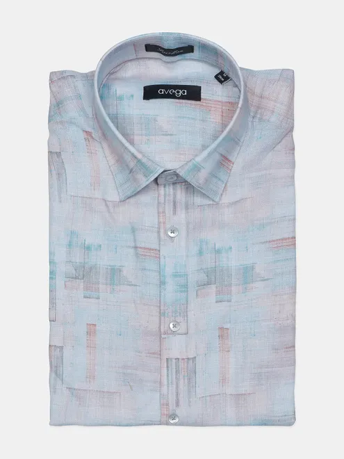 Avega sky blue cotton printed formal shirt