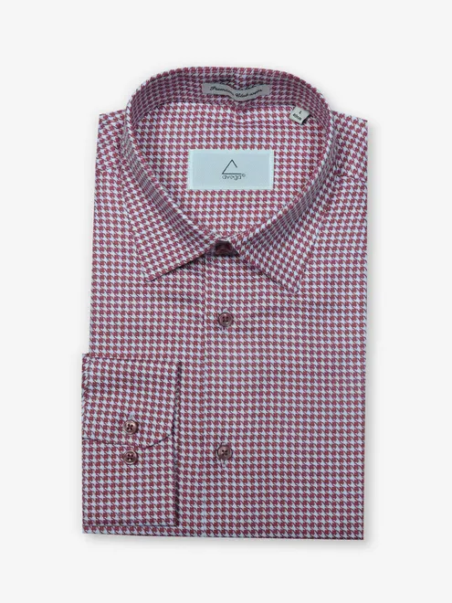 AVEGA white and maroon cotton shirt
