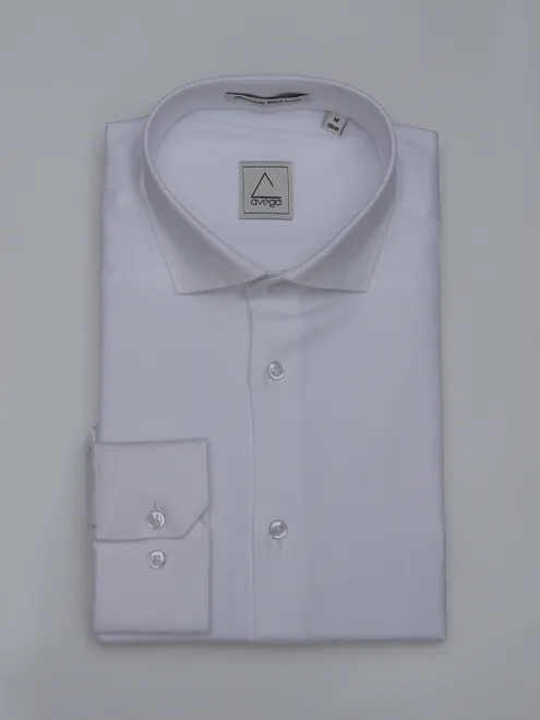Avega white plain cotton party wear shirt