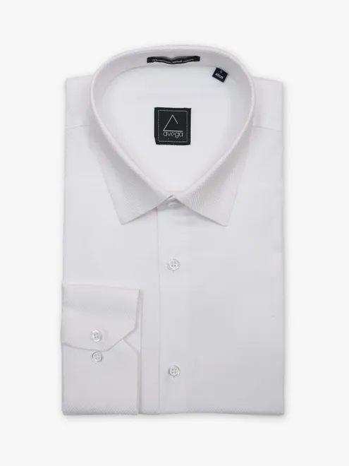 Avega white textured shirt