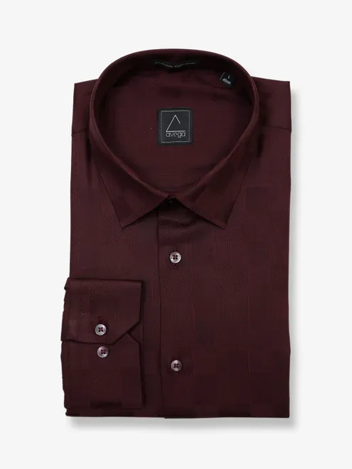 Avega wine checks full sleeve shirt