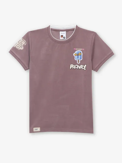 BAMBINI purple printed cotton t-shirt