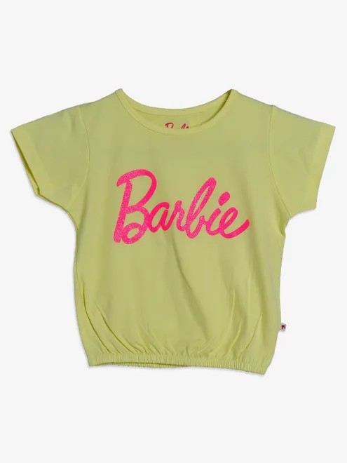 BARBIE light yellow cotton printed top