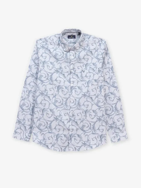 ALLEN SOLLY beautiful sky blue printed shirt for men
