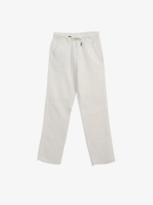 BEEVEE white solid cotton trackpant