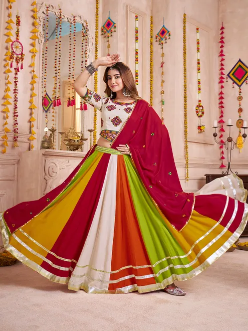 Beige elegant traditional navratri chaniya choli