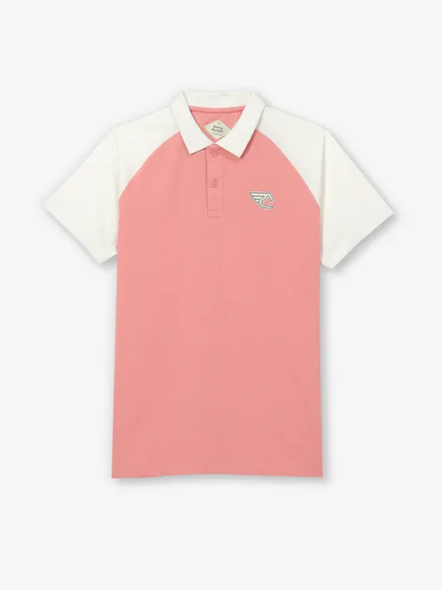 BEING HUMAN  coral pink cotton t-shirt