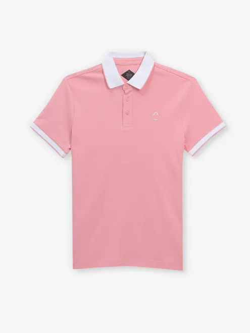 BEING HUMAN plain pink cotton polo t-shirt