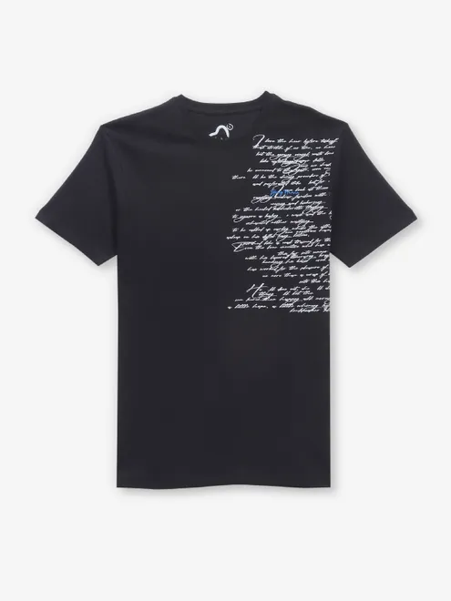 BEING HUMAN printed black cotton t-shirt for mens