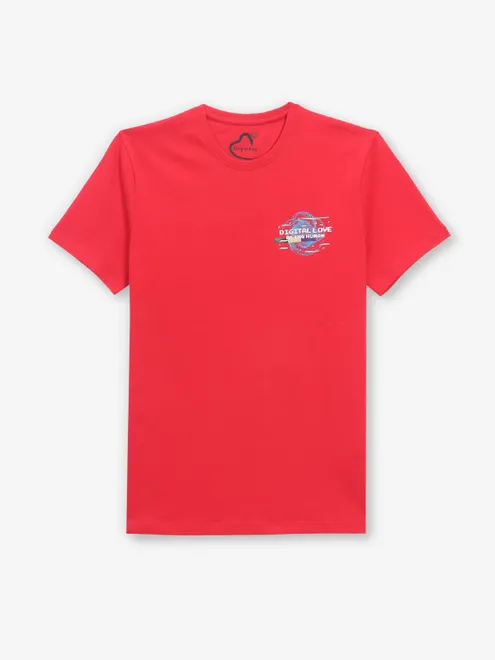 BEING HUMAN red cotton half sleeve t-shirt