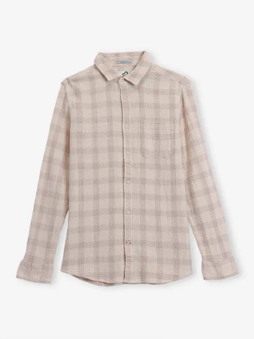 BEING HUMAN textured cream cotton shirt