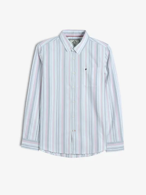 BEING HUMAN white and pink cotton shirt