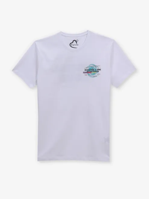 BEING HUMAN white cotton casual t-shirt for men
