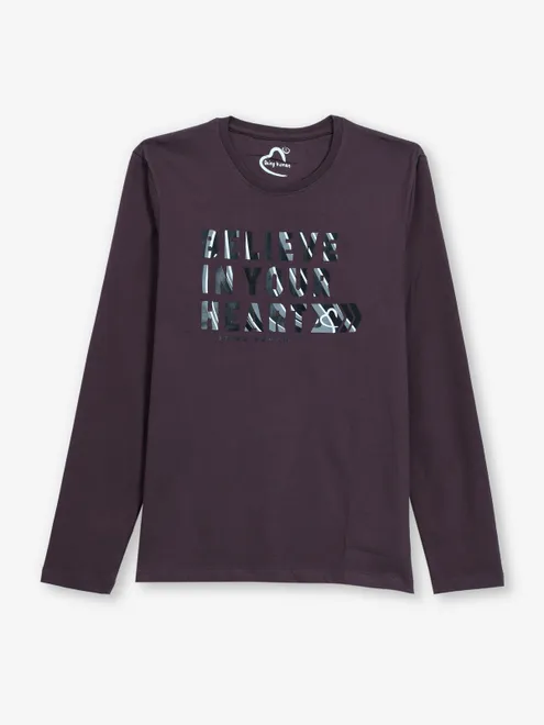 BEING HUMAN wine cotton t-shirt