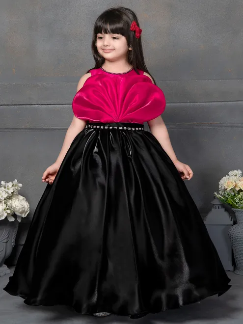 Black and red silk frock with diamonds