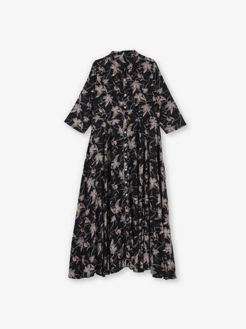 Black cotton silk kurti for women