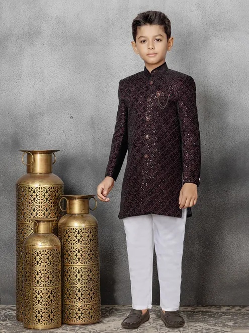 Black embroidery indowetsern in velvet