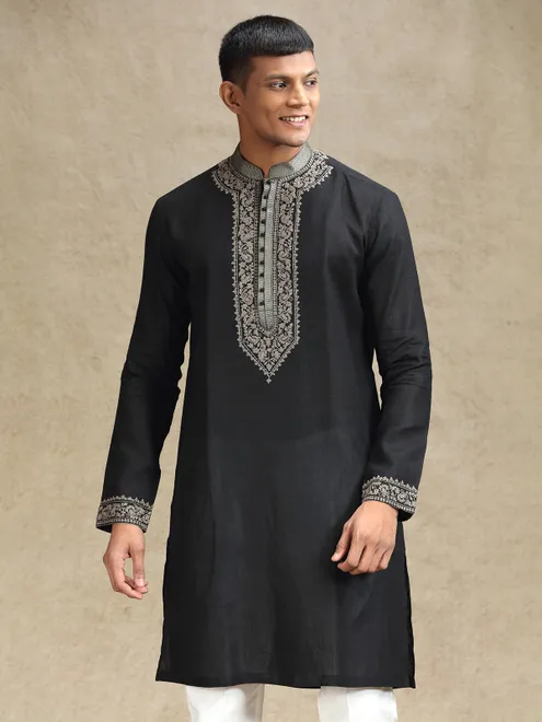 Black ethereal charm kurta pajama set
