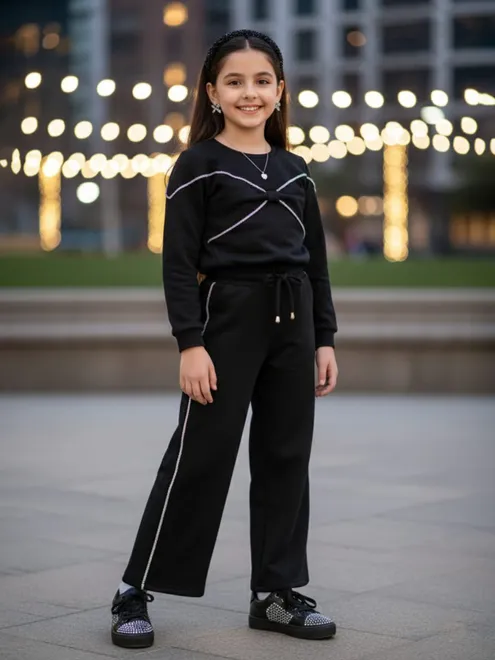 Black lycra full sleeved co ord set